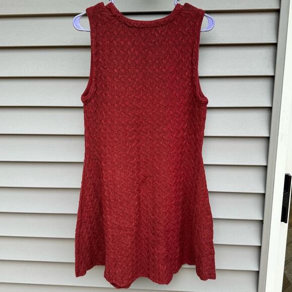💚SALE: NWT Love Riche size L Cable Knit Sleeveless Wool Blend Dress - Rust Red - Picture 9 of 13